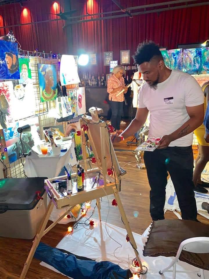 Faith — the artist, live at his art show